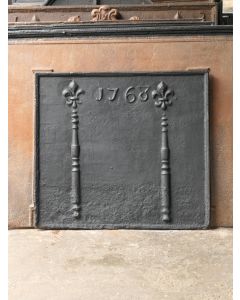 Haardplaat 'Pilaren met Fleurs de Lis'