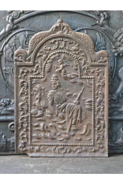 Haardplaat 'Vrouw met Cupido'
