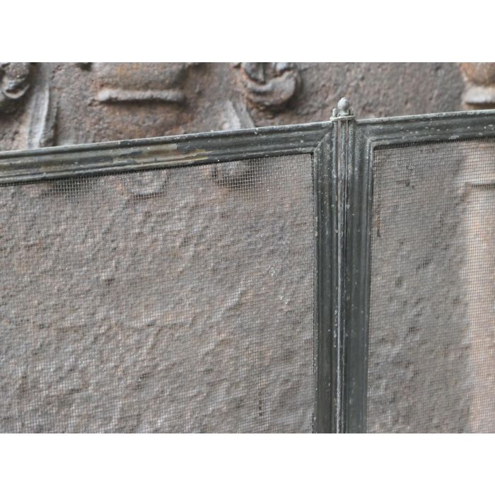 Antiek Frans Haardscherm van IJzergaas, IJzer 