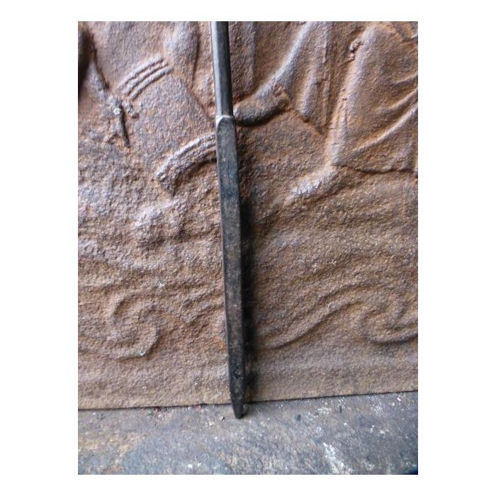 Antieke Engelse Kachelpook van Smeedijzer, Messing 