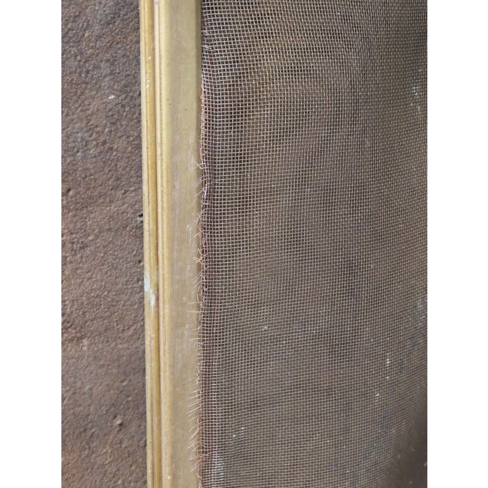 Antiek Frans Haardscherm van Messing, IJzergaas, IJzer 