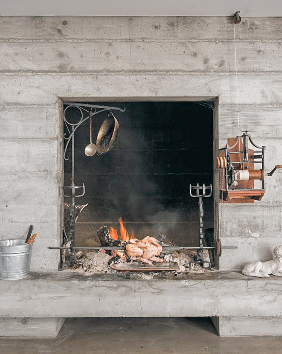 Koken in de haard