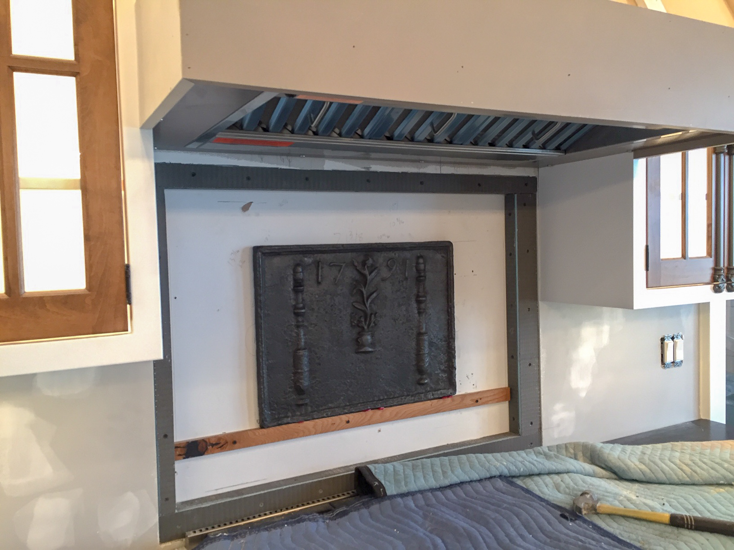 haardplaat met speciale constructie lijm